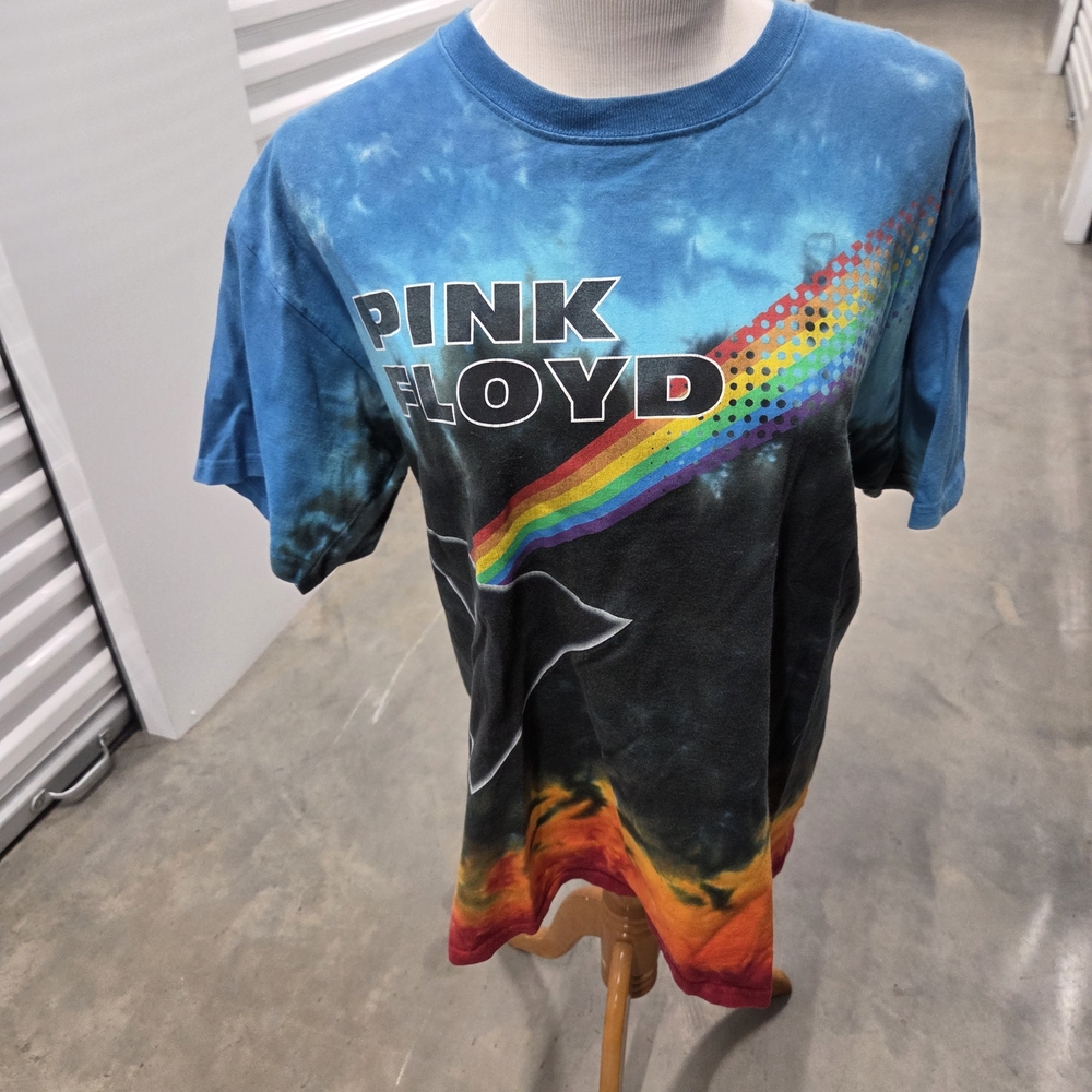 Pink Floyd Kids Tie-Dye Graphic Tee in Blue, Black and Rainbow